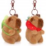 Llavero de peluche de capibara con colgante de animal de peluche kawaii para mochila o coche.