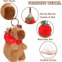 Llavero de peluche de capibara con colgante de animal de peluche kawaii para mochila o coche.