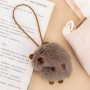 Pendentif animal mignon, porte-clés en peluche capybara avec étiquette nominative personnalisée