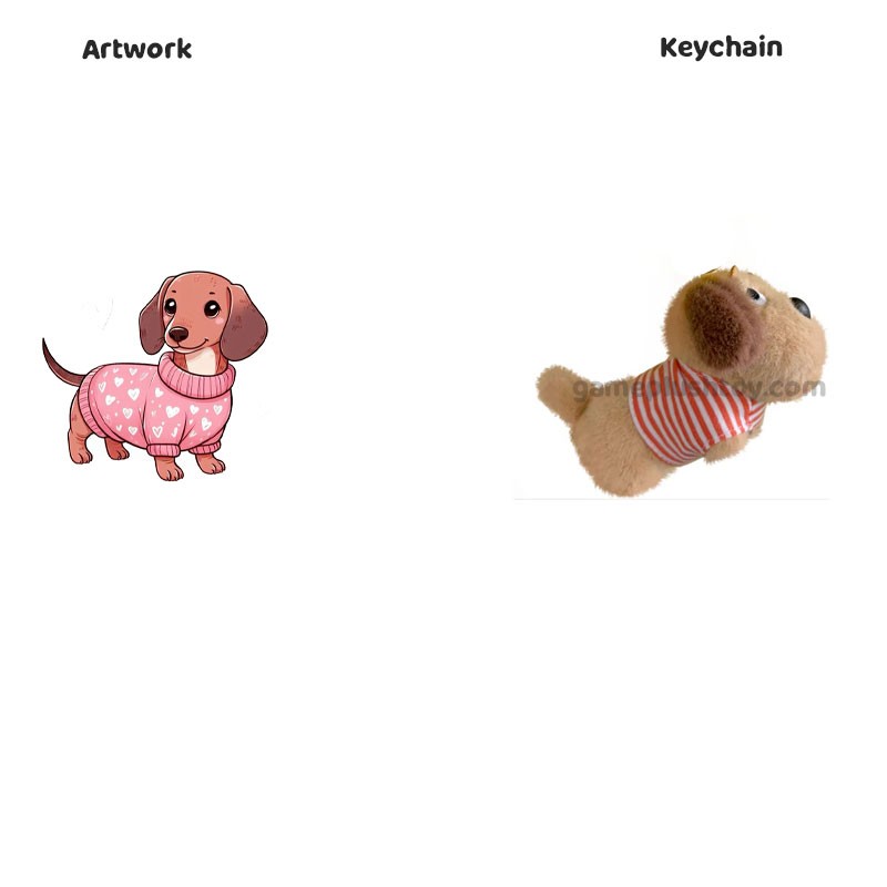 Dog Plush Keychain Mini 10cm Sausage Dog
