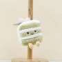 Llavero de peluche triangular con forma de pastel, mini pastel realista, ideal para regalos de cumpleaños.