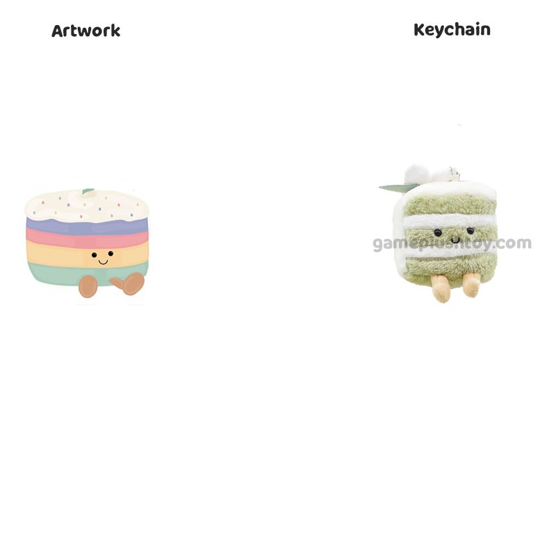 Triangular Cake Plush Keychain