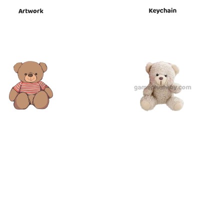 Teddy Bear Plush Keychain with Removable Clothes