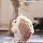 Porte-clés en peluche hérisson miniature, mignon pendentif en peluche duveteuse