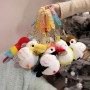 Porte-clés en peluche mini animaux (12 cm) : perroquet, pélican et toucan. Pendentif pour sac.