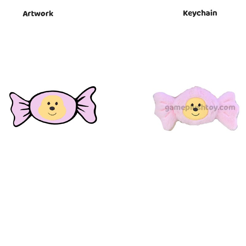 Bolso colgante de peluche de caramelo personalizado, pequeño, de fábrica