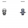 Halloween Plush Keychain Mini Skull