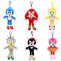 Super Sonic Plush Keychain Soft Cartoon Stuffed Doll Pendant for Kids’ Bags & Gifts