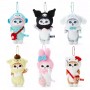 Porte-clés en peluche Kawaii Mini Requin Chat Porte-clés en peluche pour sac à dos