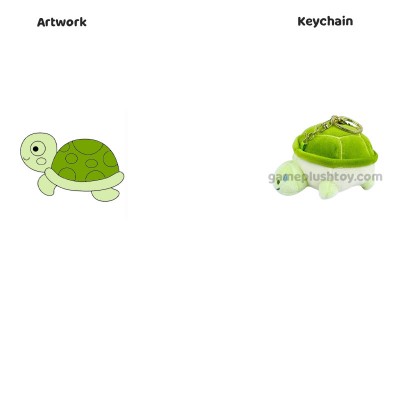 Mini Plush Turtle Keychain Green Turtle Plush Keychain