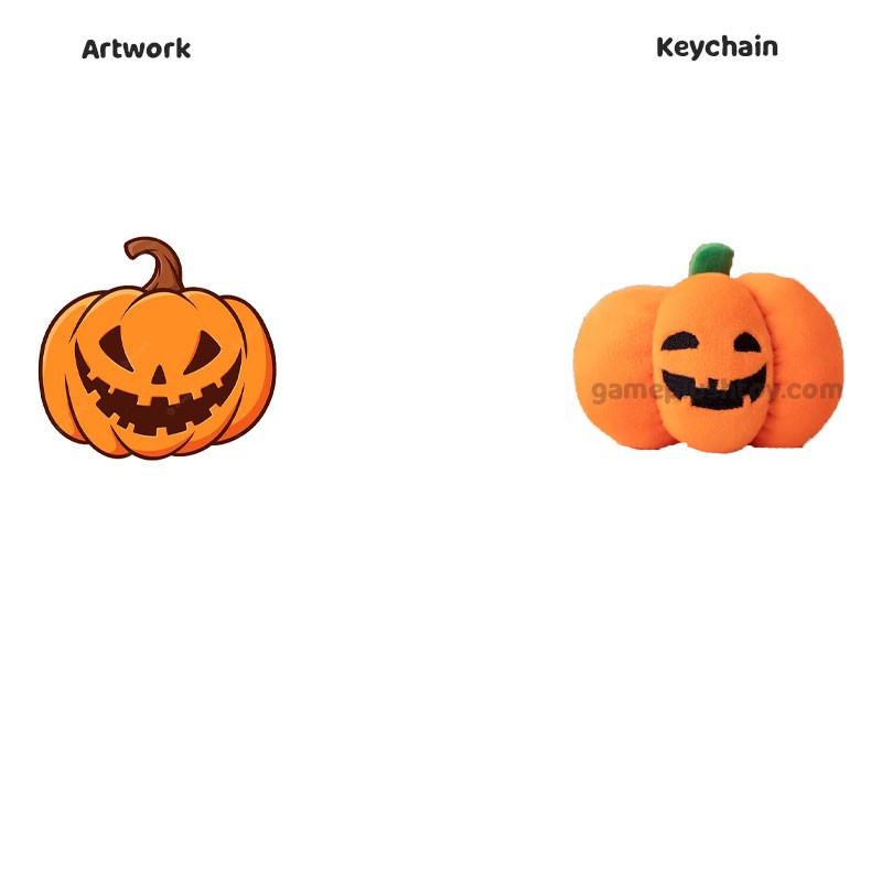 Mini Pumpkin Plush Keychain Halloween Decoration