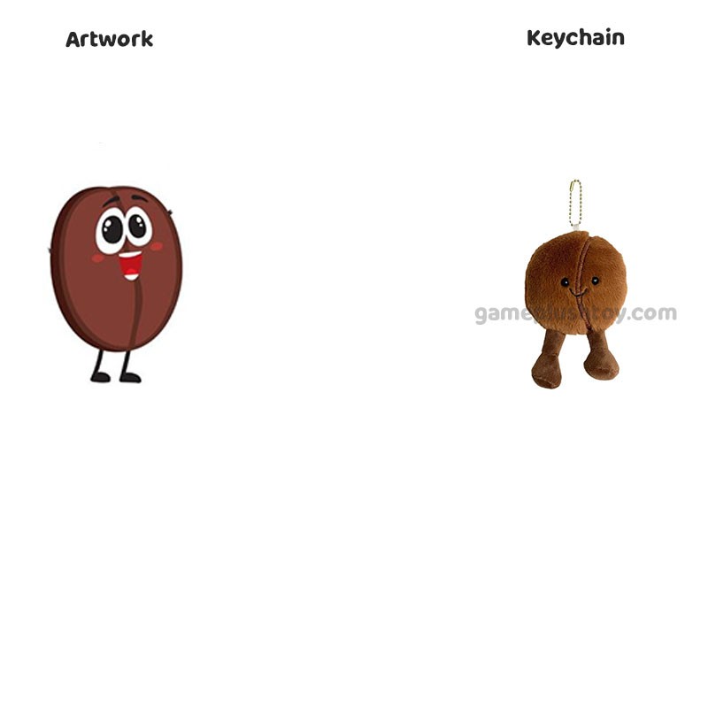 Coffee Bean Plush Keychain