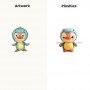 Penguin Plush in Dinosaur Costume