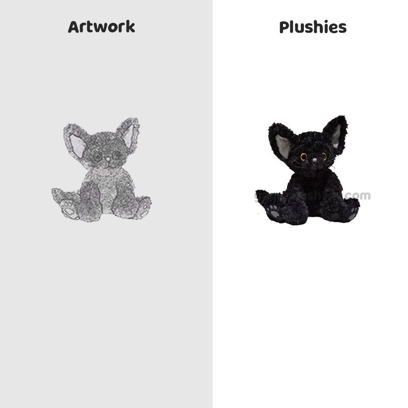 Custom Cat Plush Black Cat Kawaii Cartoon Plush