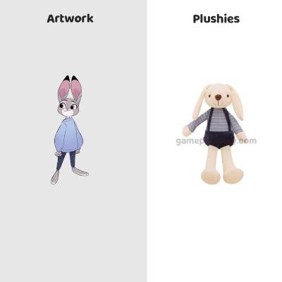 Lapin en peluche en gros, peluche douce avec pantalon à bretelles