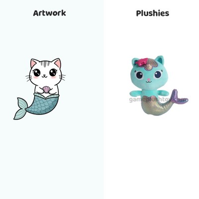 Peluche de gato sirena, bonito muñeco de peluche para niños, regalo de cumpleaños