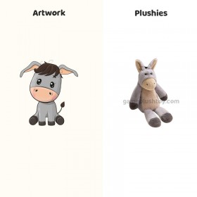 Muñeco de peluche de mapache y burro para niños y el hogar.