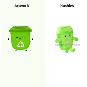 Trash Can Plush Toy Soft Stuffed Garbage Can Doll for Kids Learning & Home Decoration Trash Can Plush Toy