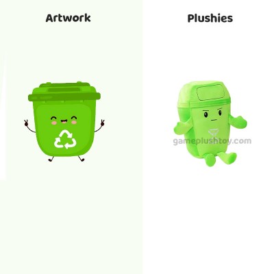 Juguete de peluche de bote de basura, muñeco de basura suave para el aprendizaje de los niños y la decoración del hogar.