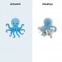 Oktopus-Plüschtier, superweiche Meerestierpuppe, Geschenk für Kinder