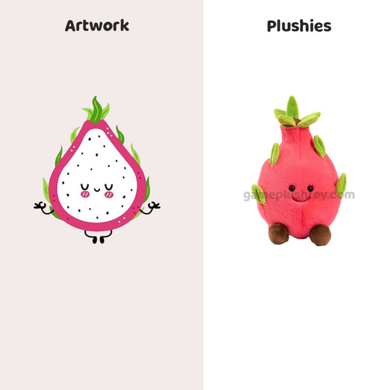 Individuell gestaltete Plüschtiere aus Gemüse und Obst, weiche Stoffpuppen und personalisierte Plüschgeschenke