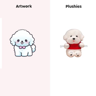 Peluche Bichon Frisé Adorable Chien en Peluche Personnalisée Cadeau