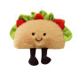 Peluche personnalisée représentant un taco mexicain, jouet doux et amusant.