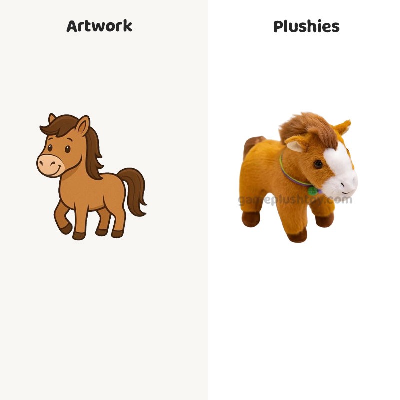 Farm Animal Plush Custom Soft Cute Horse with Bell Plush Toy