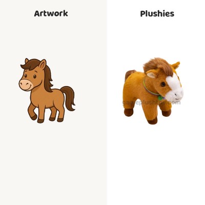 Farm Animal Plush Custom Soft Cute Horse with Bell Plush Toy