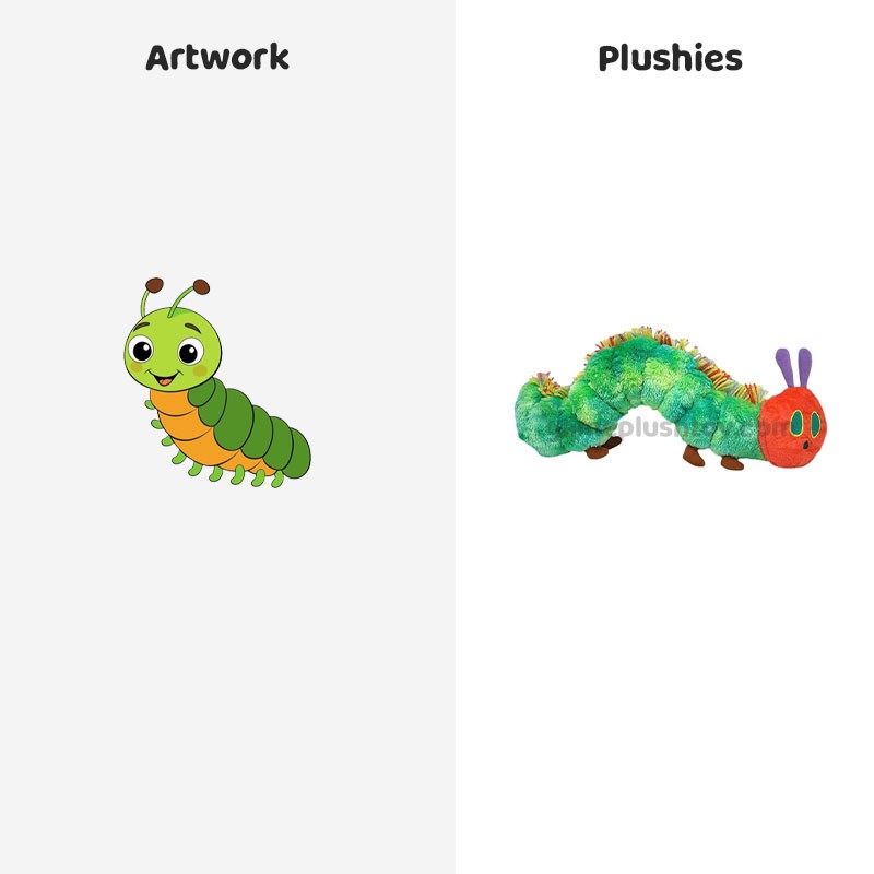 Peluche chenille réversible personnalisée, douce et en peluche pour enfants