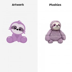 Peluche lestée personnalisée : axolotl, paresseux, grenouille et chien.