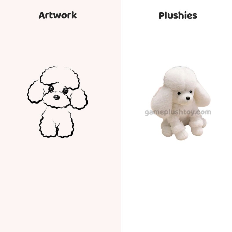 Peluche de caniche personalizado para niños y regalos.