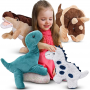 Peluche dinosaure personnalisée de 30 cm, douce et câline