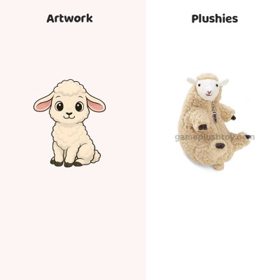 Peluche Agneau Rigolo Rasé Dormant Petit Jouet en Peluche Cadeau d'Anniversaire