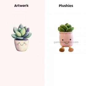 Plante succulente en pot, en peluche, petite plante décorative, poupée en peluche pour enfants