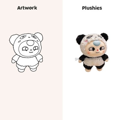 Peluche Panda Transformable, Poupée Mignonne et Émotive, Cadeau d'Anniversaire pour Enfants