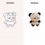Transform Panda Plush Toy Cute Emotional Doll for Kids Birthday Gift