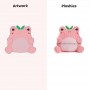 Peluche personnalisée Kawaii Fraise Wawa Grenouille, peluche super douce et mignonne
