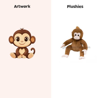 Peluche singe personnalisée, douce et mignonne, oreiller de simulation