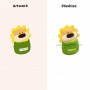 Peluche de girasol creativo con maceta suave desmontable y forma de león y hámster.