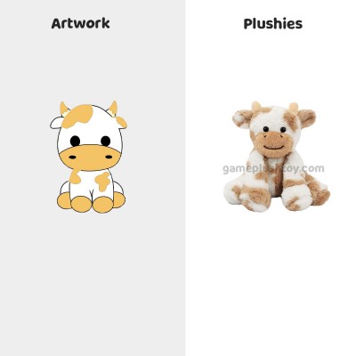 Vache en peluche personnalisée OEM ODM Animal en peluche doux avec logo personnalisé