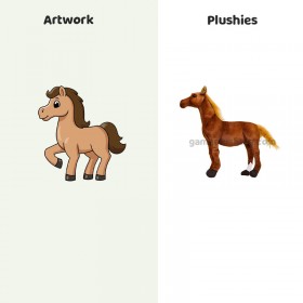 Plüschtier, weiches Stofftier, Plüsch-Pferd, stehend, Spielzeug für Kinder