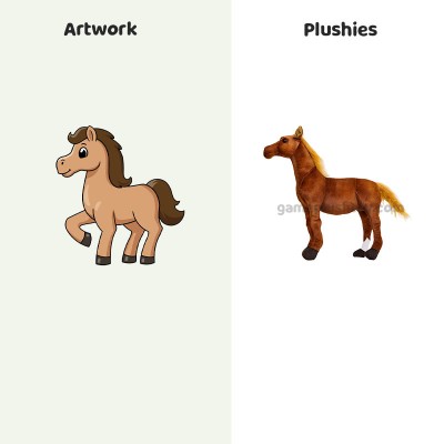 Plüschtier, weiches Stofftier, Plüsch-Pferd, stehend, Spielzeug für Kinder