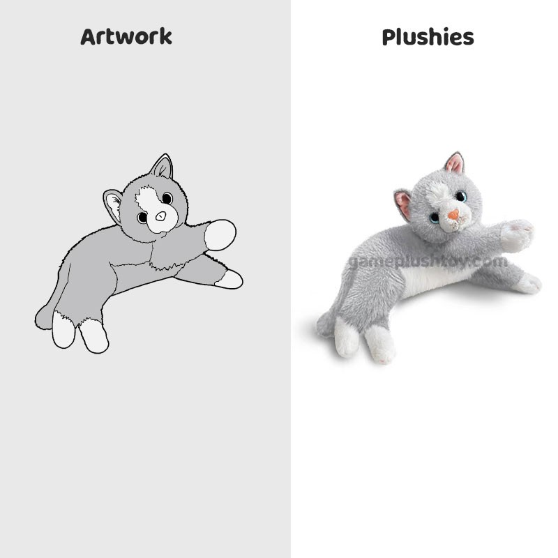 Adorable peluche de gato kawaii para niños y decoración de regalo.