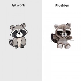 Raccoon Plush Toy Soft Sponge Cartoon Animal Plush Doll for Kids Gift Raccoon Plush Toy Soft Sponge Cartoon Animal