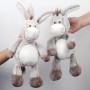 Lebensechtes Esel-Plüschtier, individuell gestaltbar, grau/braun, Stofftier für Kinder und als Heimdekoration