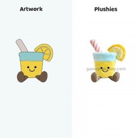 맞춤 제작 봉제 인형 도매 15cm 과일 레몬 소다 컵 봉제 인형 귀여운 주스 컵