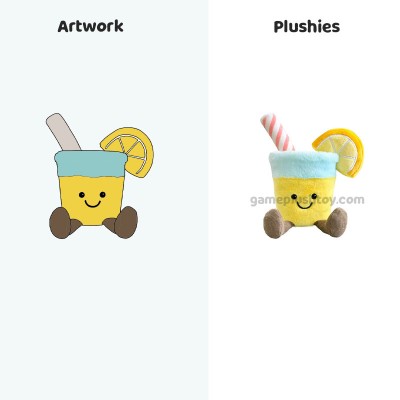 맞춤 제작 봉제 인형 도매 15cm 과일 레몬 소다 컵 봉제 인형 귀여운 주스 컵