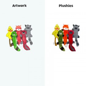 Custom Made Dog Toys Wholesale Custom Fox, Raccoon & Squirrel Design Dog Squeaky Plush Toys Custom Made Dog Toys Wholesale Custom Fox, Raccoon & Squirrel Design Dog Squeaky Plush Toys