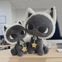 Stuffed Cat Plush Toy Custom Grey Cat Doll Soft Animal Plushies for Kids